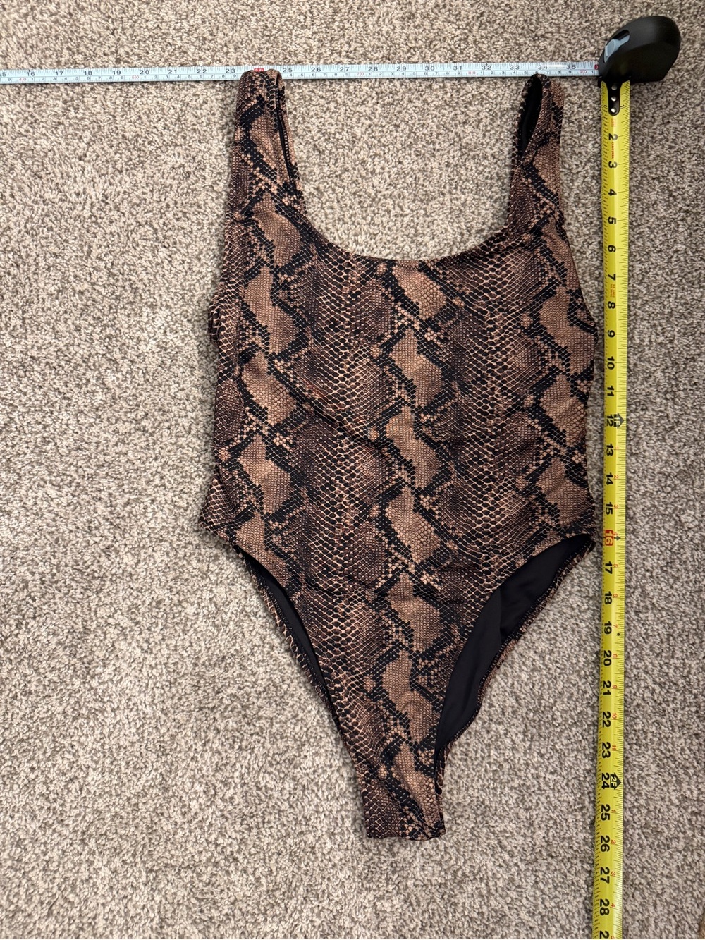 Zara Brown Snake-Print One-Piece Swimsuit